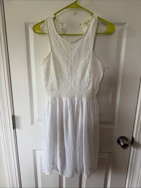 Francesca's Collections White Lace Halter Dress